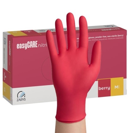 Gants en nitrile rose framboise