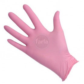 Gants en nitrile rose