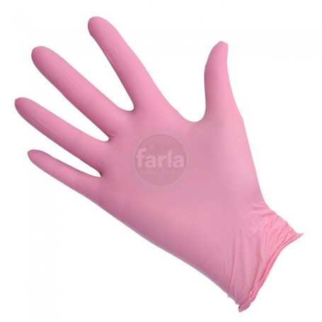 Gants en nitrile rose
