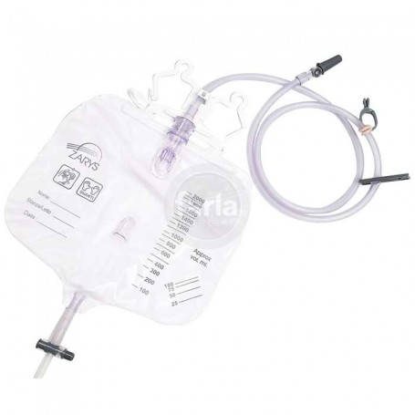 Poche à urine avec robinet en croix et site de prélèvement sans aiguille stérile Zarys