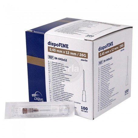 Zarys dispoFINE  naalden  – 26 G 0,45 x 12 mm (4/9") Bruin – 100 stuks