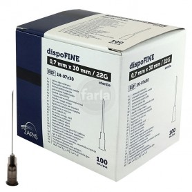 Aiguilles Zarys dispoFINE  – 22 G 1 1/4" (0,7 x 30 mm) Noir – 100 pièces Aiguilles Zarys dispoFINE  – 22 G 1 1/4" (0,7 x 30 mm) Noir – 100 pièces