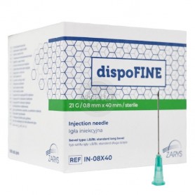 Aiguilles Zarys dispoFINE  – 21 G 1 1/2" (0,8 x 40 mm) Vert profond – 100 pièces Aiguilles Zarys dispoFINE  – 21 G 1 1/2" (0,8 x 40 mm) Vert profond – 100 pièces