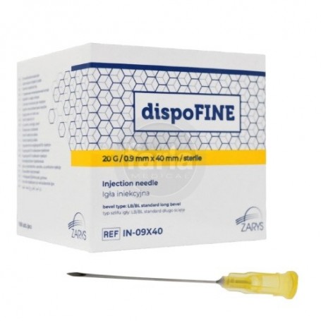 Zarys dispoFINE  naalden  – 20 G 0,9 x 25 mm (1") Geel – 100 stuks