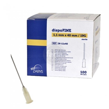 Aiguilles Zarys dispoFINE  – 19 G 1 1/2" (1,1 x 40 mm ) Crème – 100 pièces