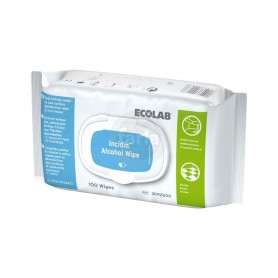 Ecolab Incidin Alcohol Wipes - 100 lingettes