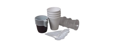 Disposables: kopjes, bekers, lepels,..